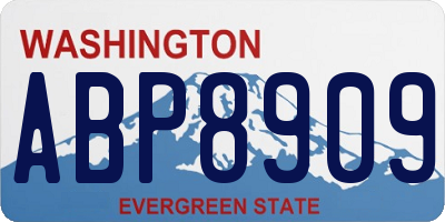 WA license plate ABP8909