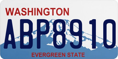 WA license plate ABP8910