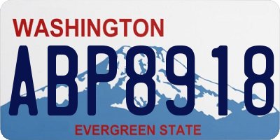 WA license plate ABP8918