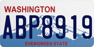 WA license plate ABP8919