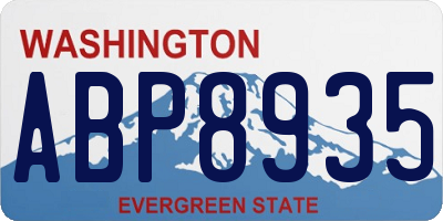 WA license plate ABP8935