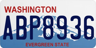 WA license plate ABP8936