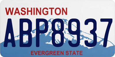 WA license plate ABP8937