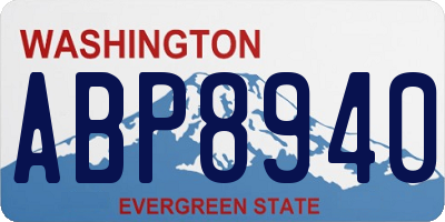 WA license plate ABP8940