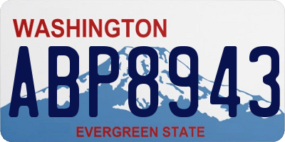 WA license plate ABP8943