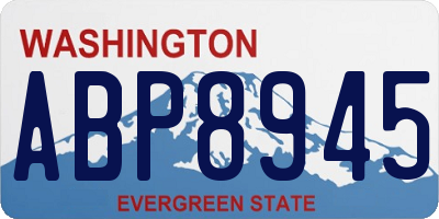 WA license plate ABP8945