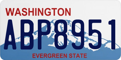 WA license plate ABP8951