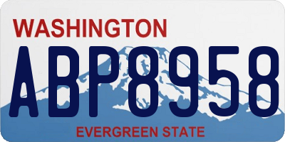WA license plate ABP8958