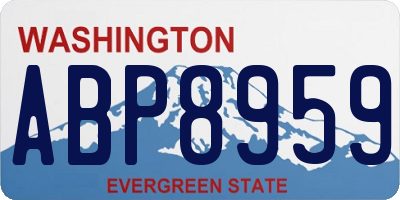 WA license plate ABP8959