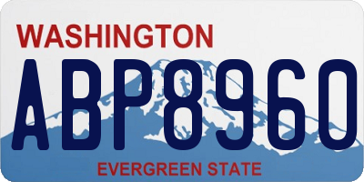 WA license plate ABP8960