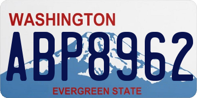 WA license plate ABP8962