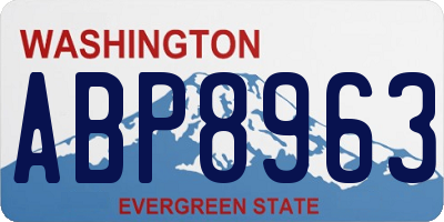 WA license plate ABP8963