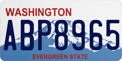 WA license plate ABP8965