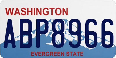 WA license plate ABP8966