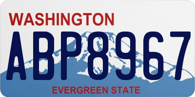 WA license plate ABP8967