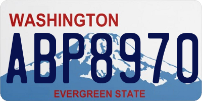 WA license plate ABP8970