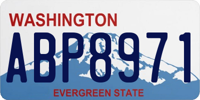 WA license plate ABP8971
