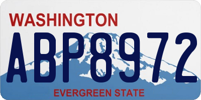 WA license plate ABP8972