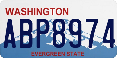 WA license plate ABP8974