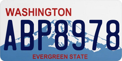 WA license plate ABP8978