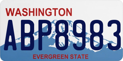 WA license plate ABP8983