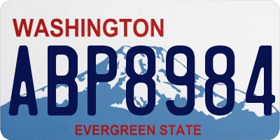 WA license plate ABP8984