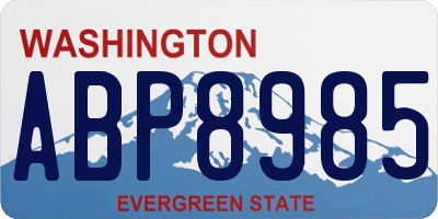 WA license plate ABP8985