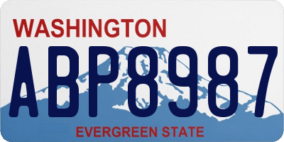 WA license plate ABP8987