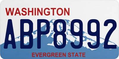 WA license plate ABP8992