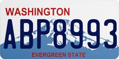 WA license plate ABP8993