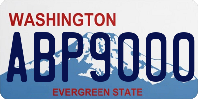 WA license plate ABP9000