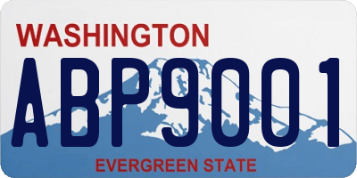 WA license plate ABP9001