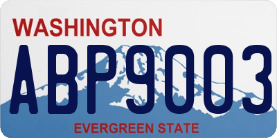 WA license plate ABP9003