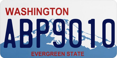 WA license plate ABP9010