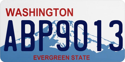 WA license plate ABP9013