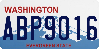 WA license plate ABP9016