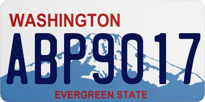 WA license plate ABP9017