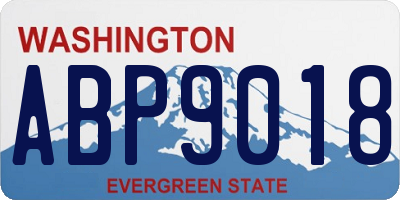 WA license plate ABP9018