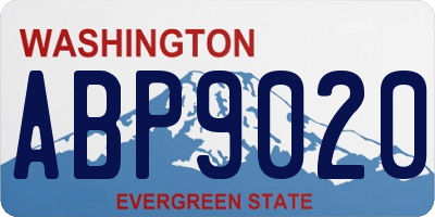 WA license plate ABP9020