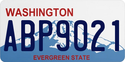 WA license plate ABP9021