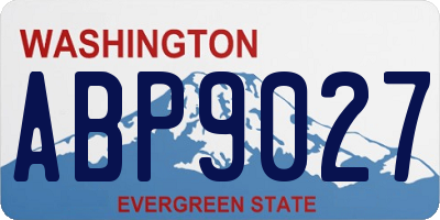 WA license plate ABP9027