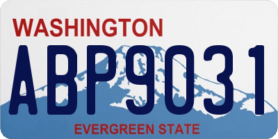 WA license plate ABP9031
