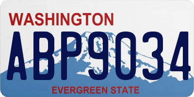 WA license plate ABP9034