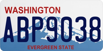 WA license plate ABP9038