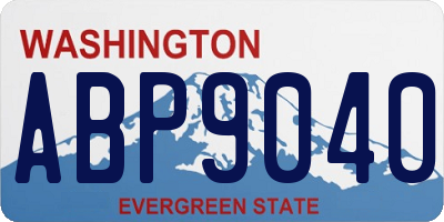 WA license plate ABP9040