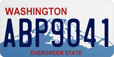 WA license plate ABP9041