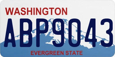 WA license plate ABP9043
