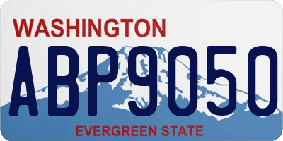 WA license plate ABP9050
