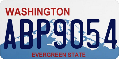 WA license plate ABP9054