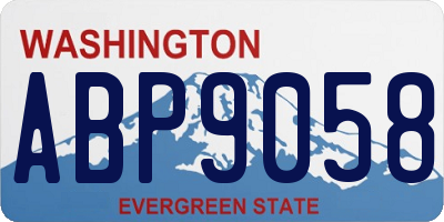 WA license plate ABP9058